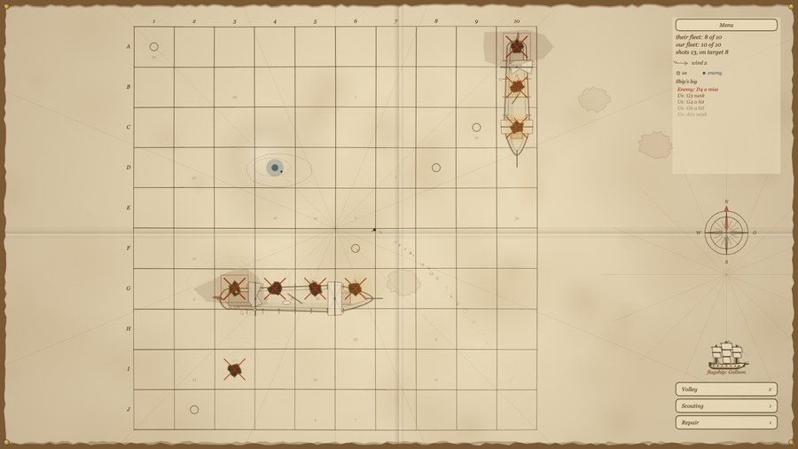 Naval Battle: a fight on the sea chart