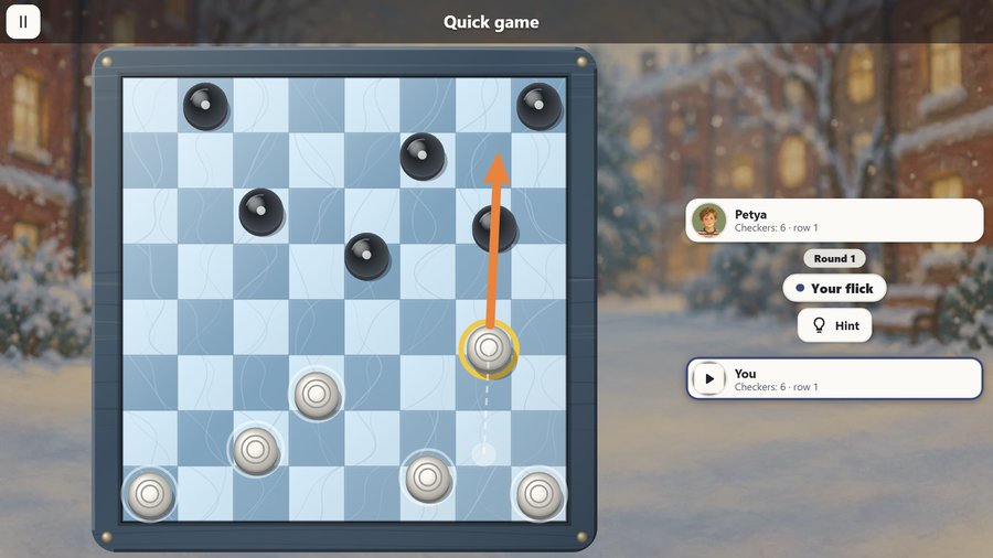 The ice board: checkers slide further